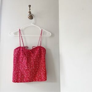 Zara Red Floral Tank Top | Size Medium